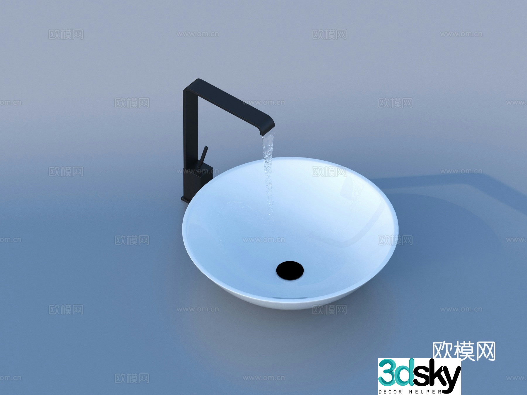 Washing basin and sink 3D model