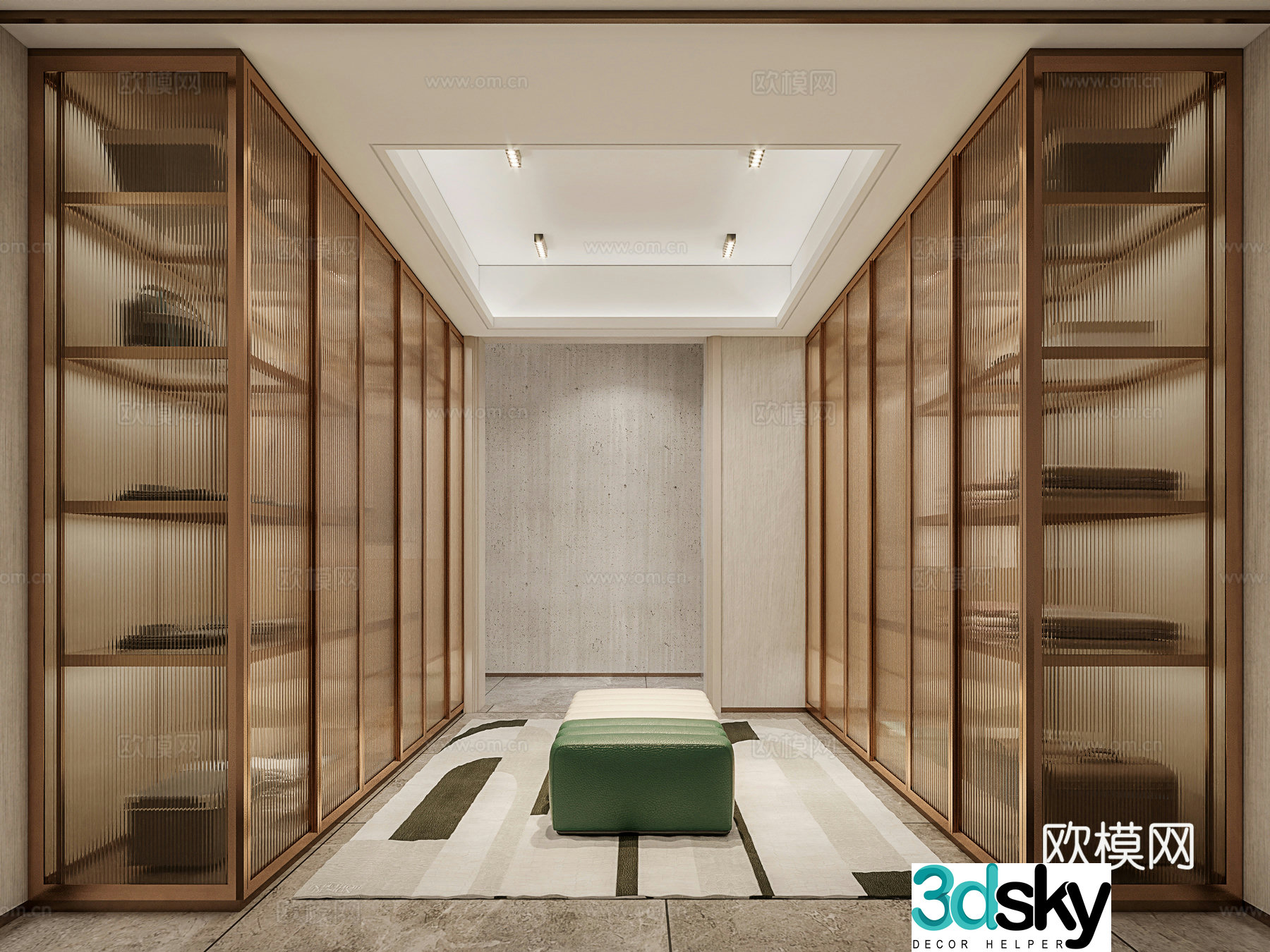 Light luxury cloakroom 3D model