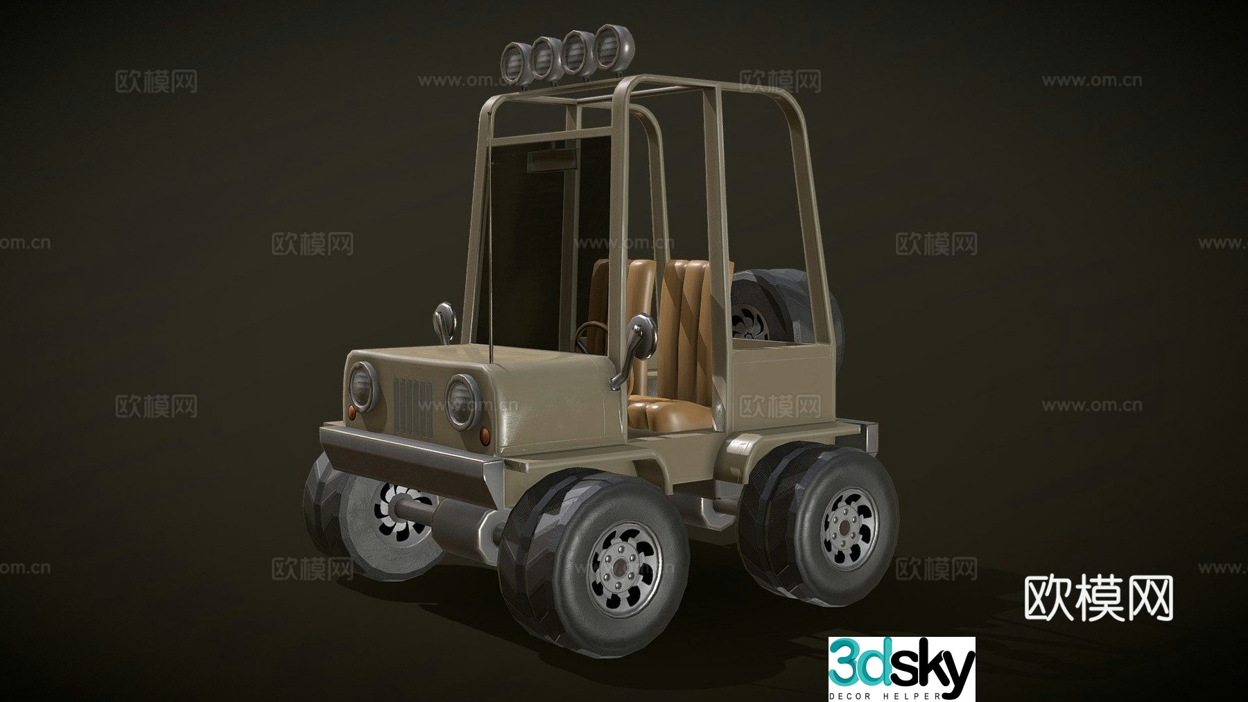 jeep cartoon 3d model