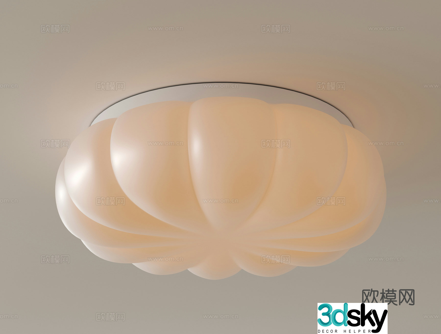 Cream style ceiling lamp 3d model