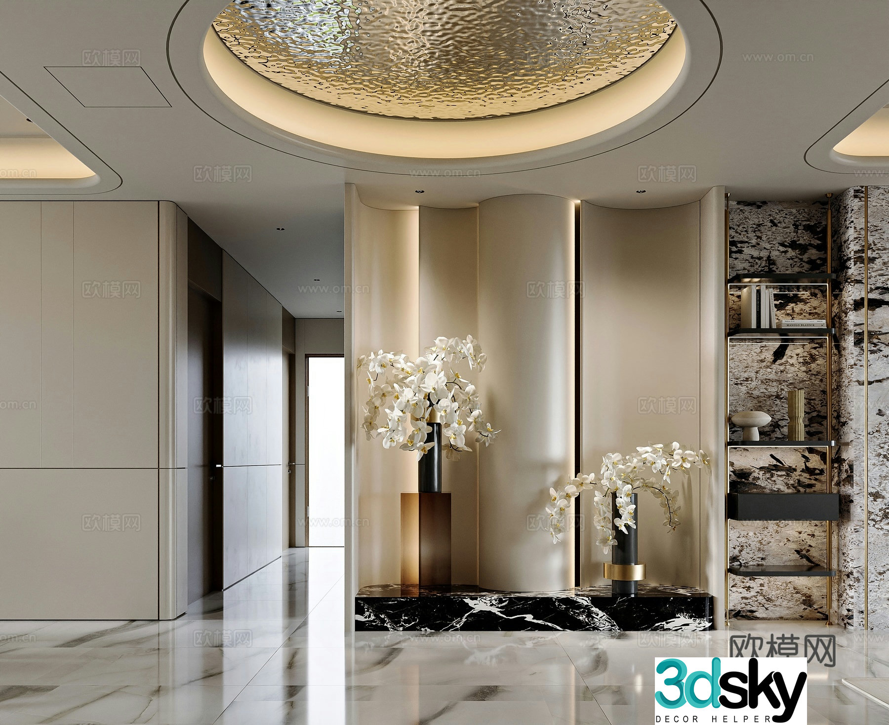 3D model of modern entrance hallway