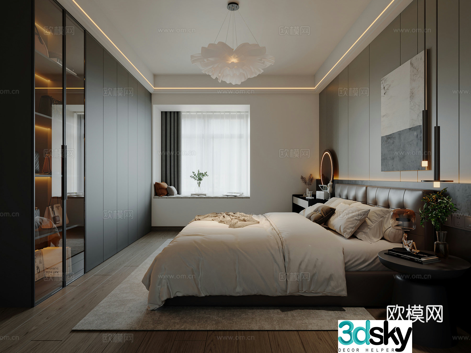 Italian style bedroom master bedroom 3d model