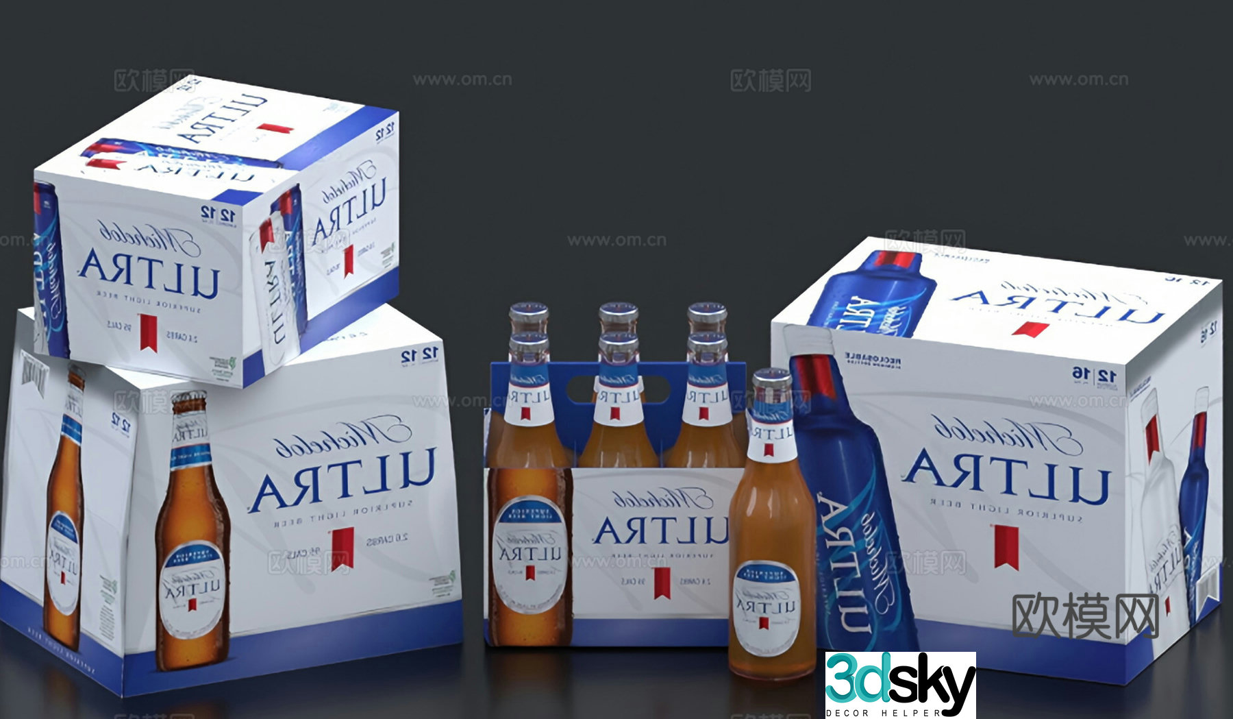 beer drink bottle puree beer 3d model
