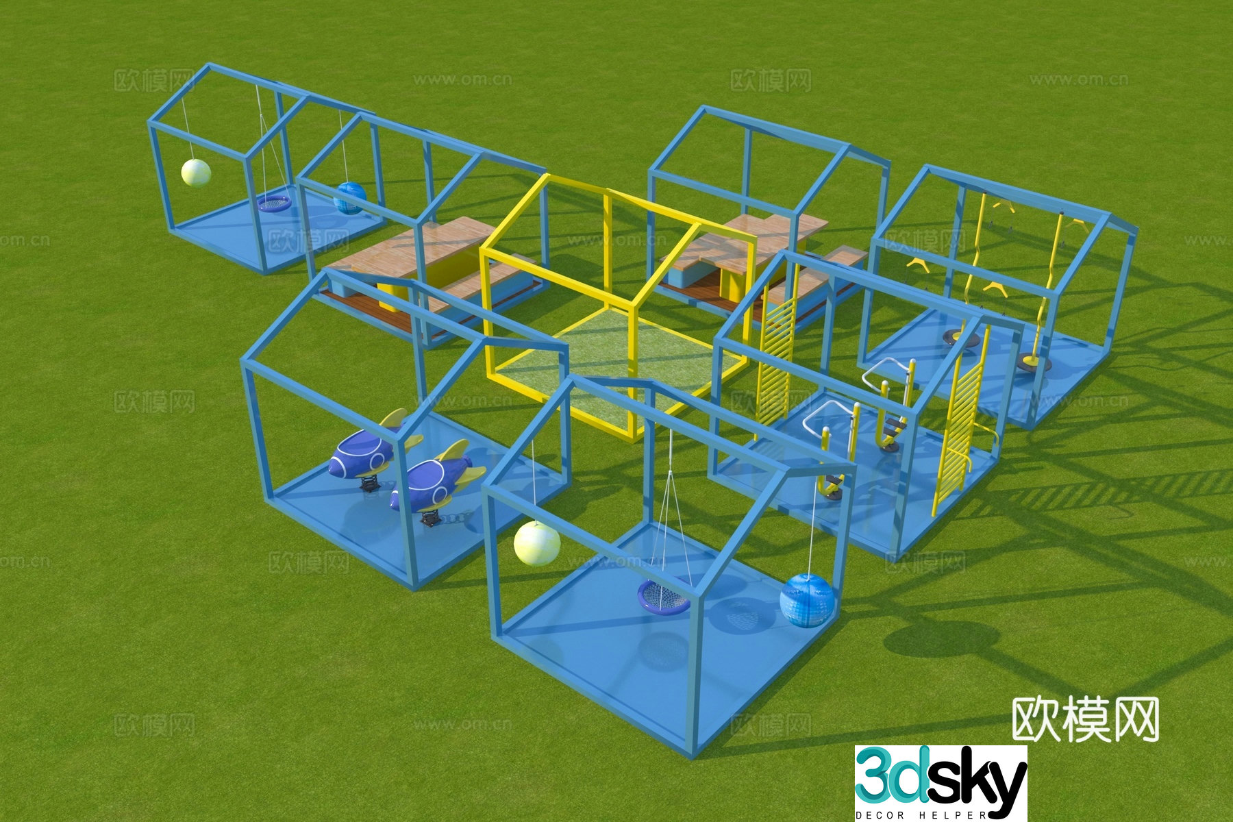 Children’s play equipment landscape sports equipment 3d model