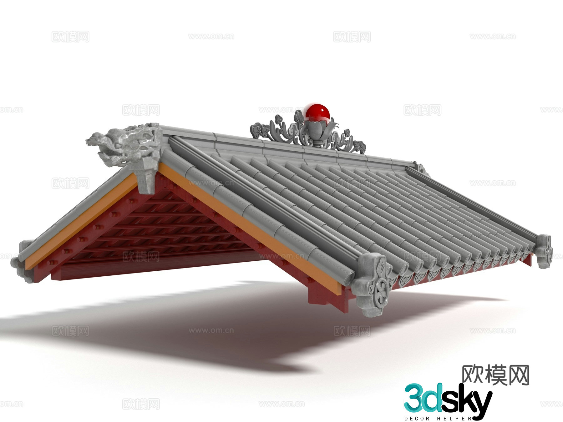 New Chinese style eaves roof eaves 3d model