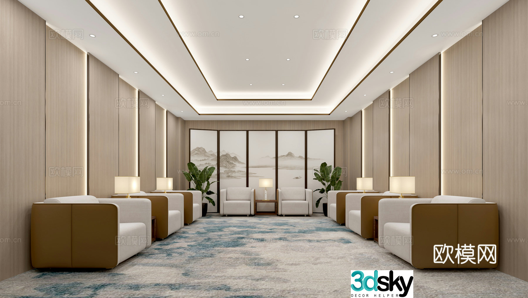 New Chinese style reception room 3D model