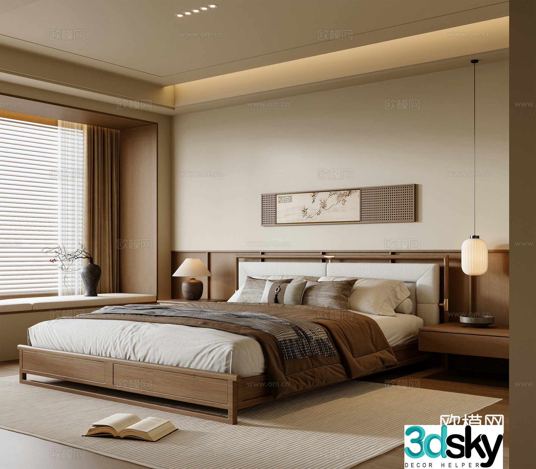 New Chinese style bedroom master bedroom 3d model
