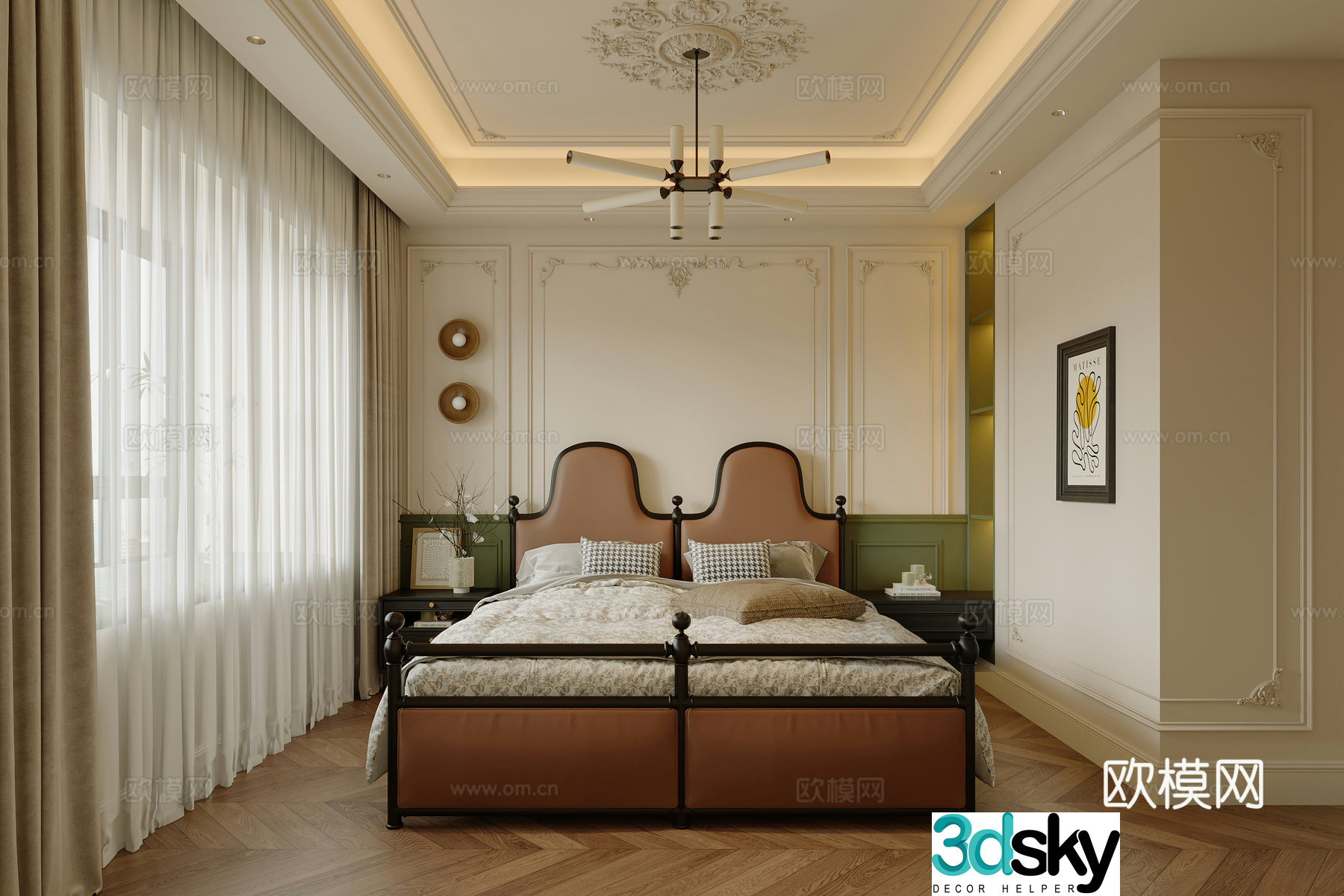 French bedroom master bedroom 3d model