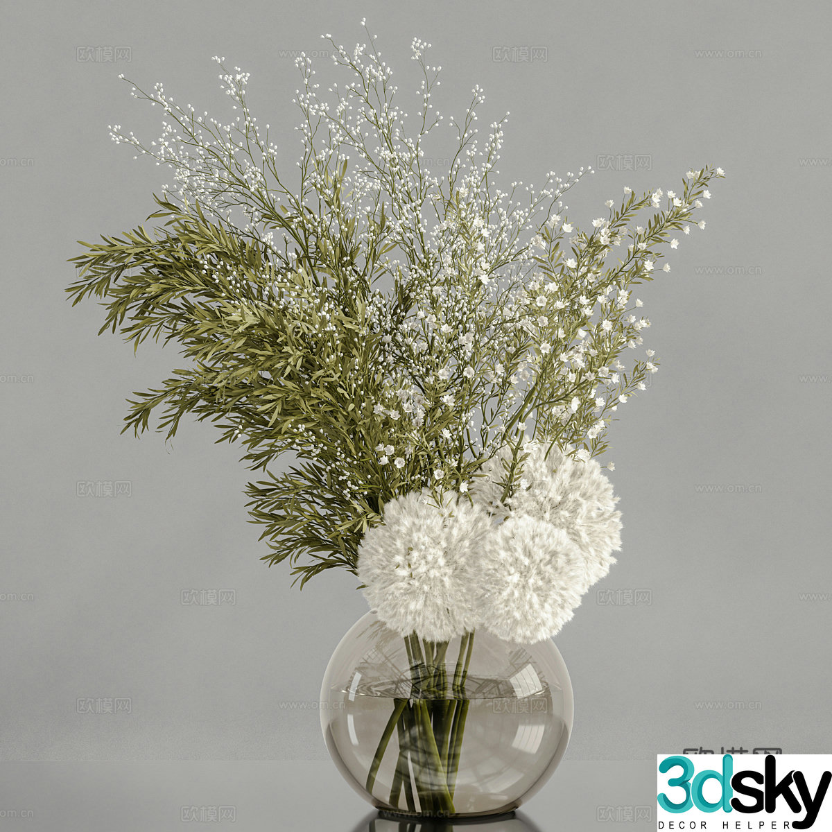vase floral arrangement flower arrangement flowers 3d model