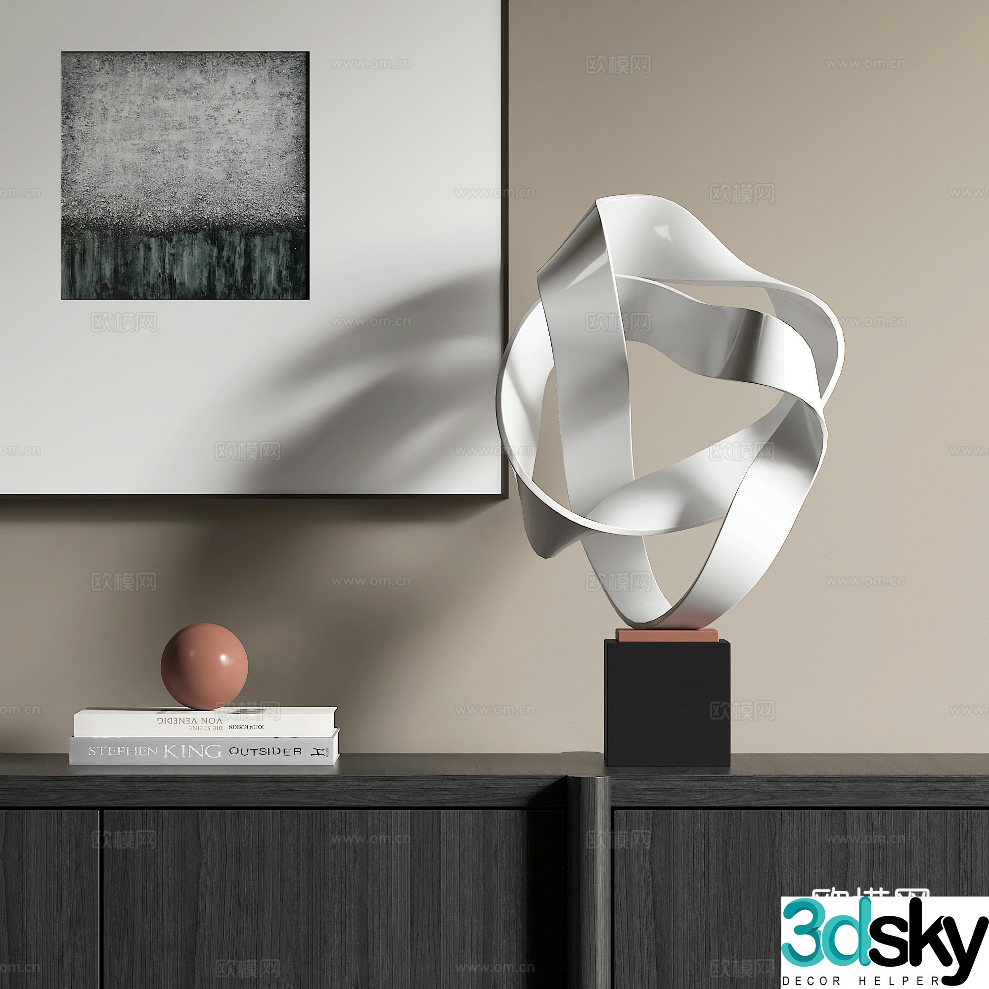 Modern abstract sculpture ornament 3d model