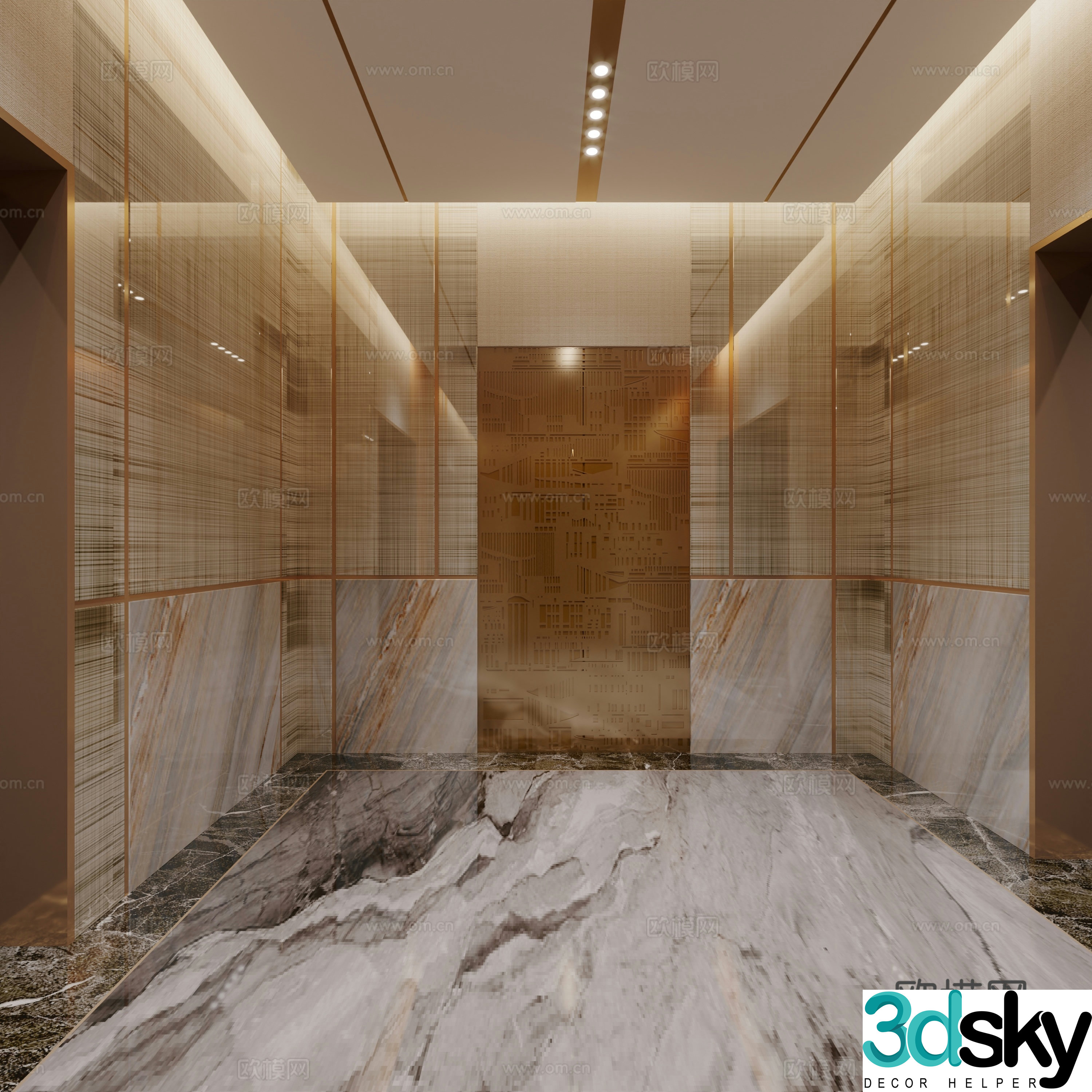 Modern elevator room 3d model