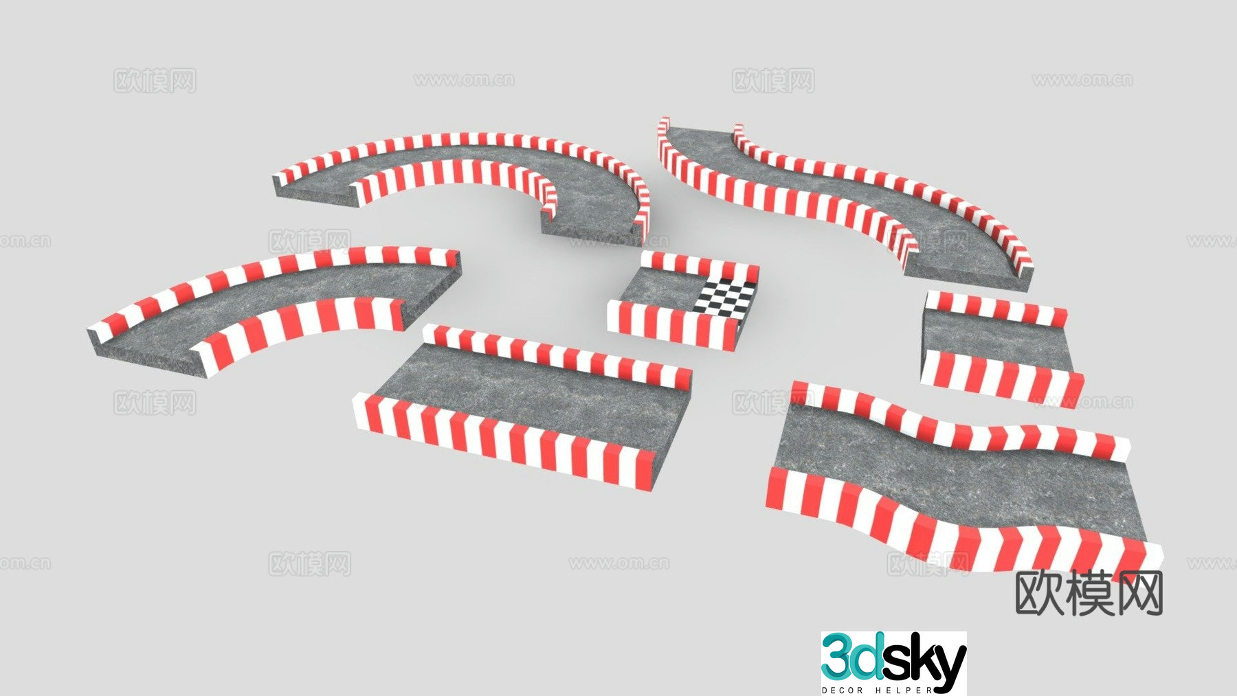 racing track road 3d model