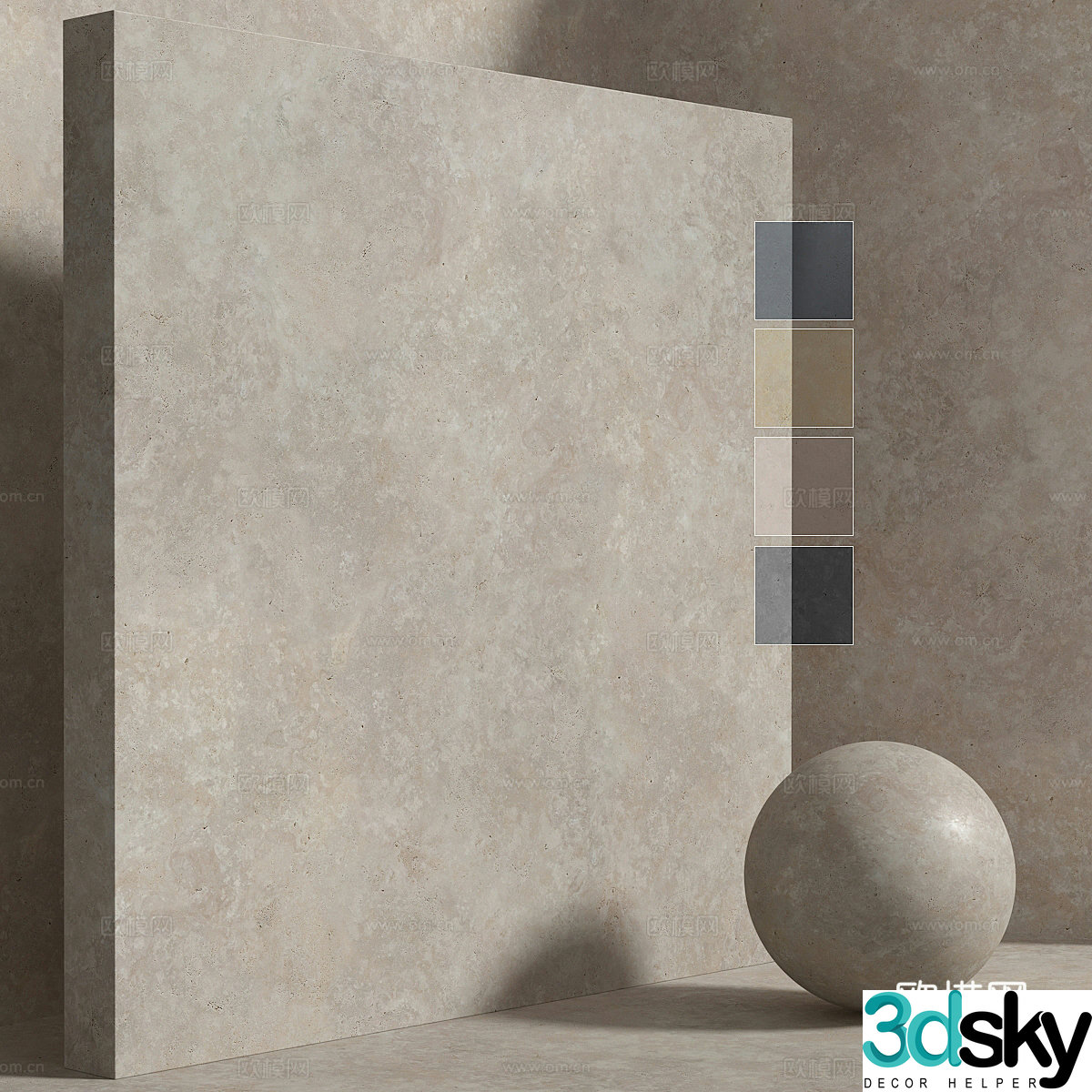 background wall concrete wall stone wall 3d model