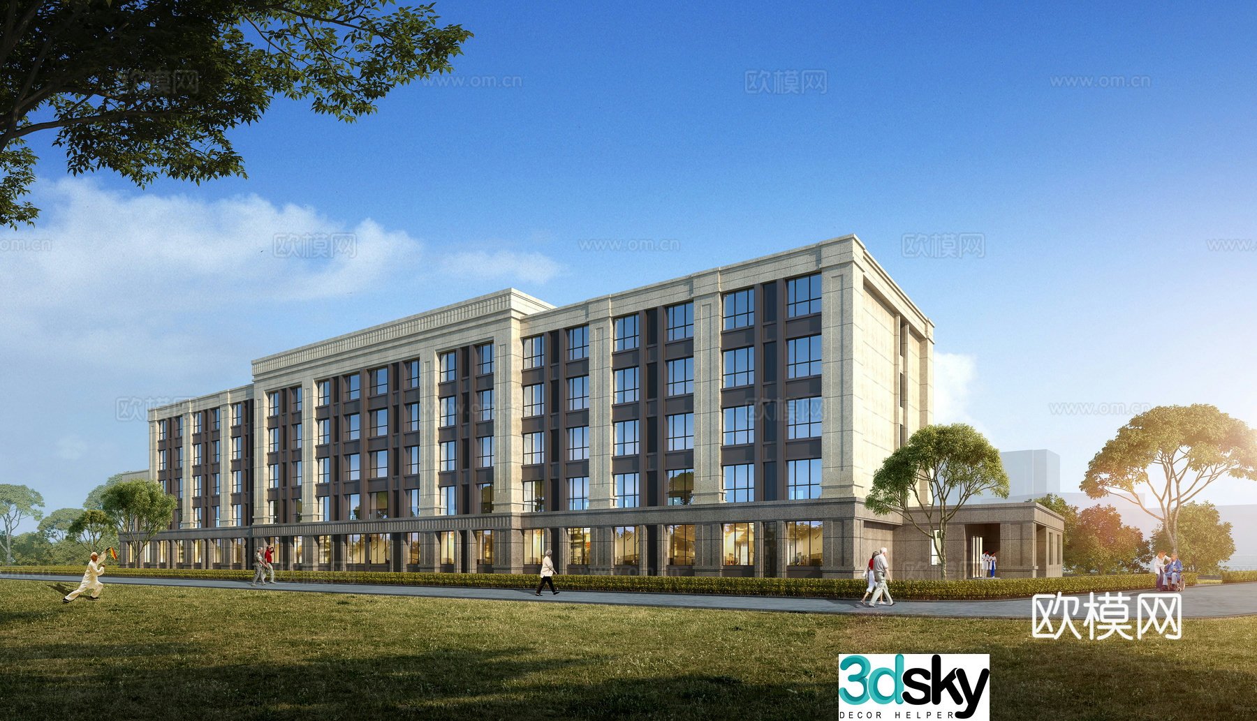 Office building exterior 3d model