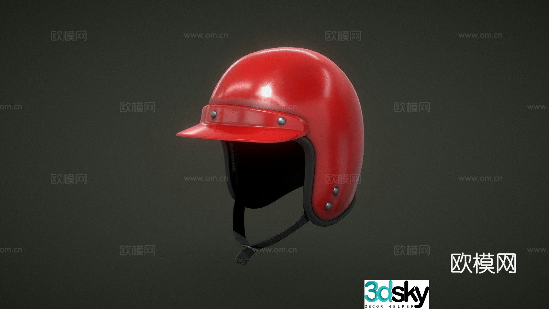 Retro racing helmet 3d model