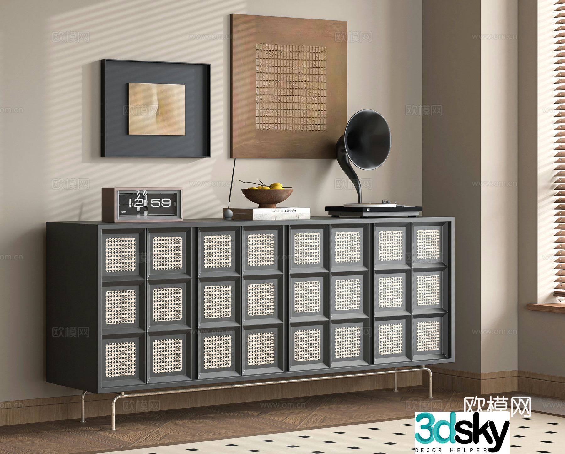 French porch cabinet side cabinet 3D model