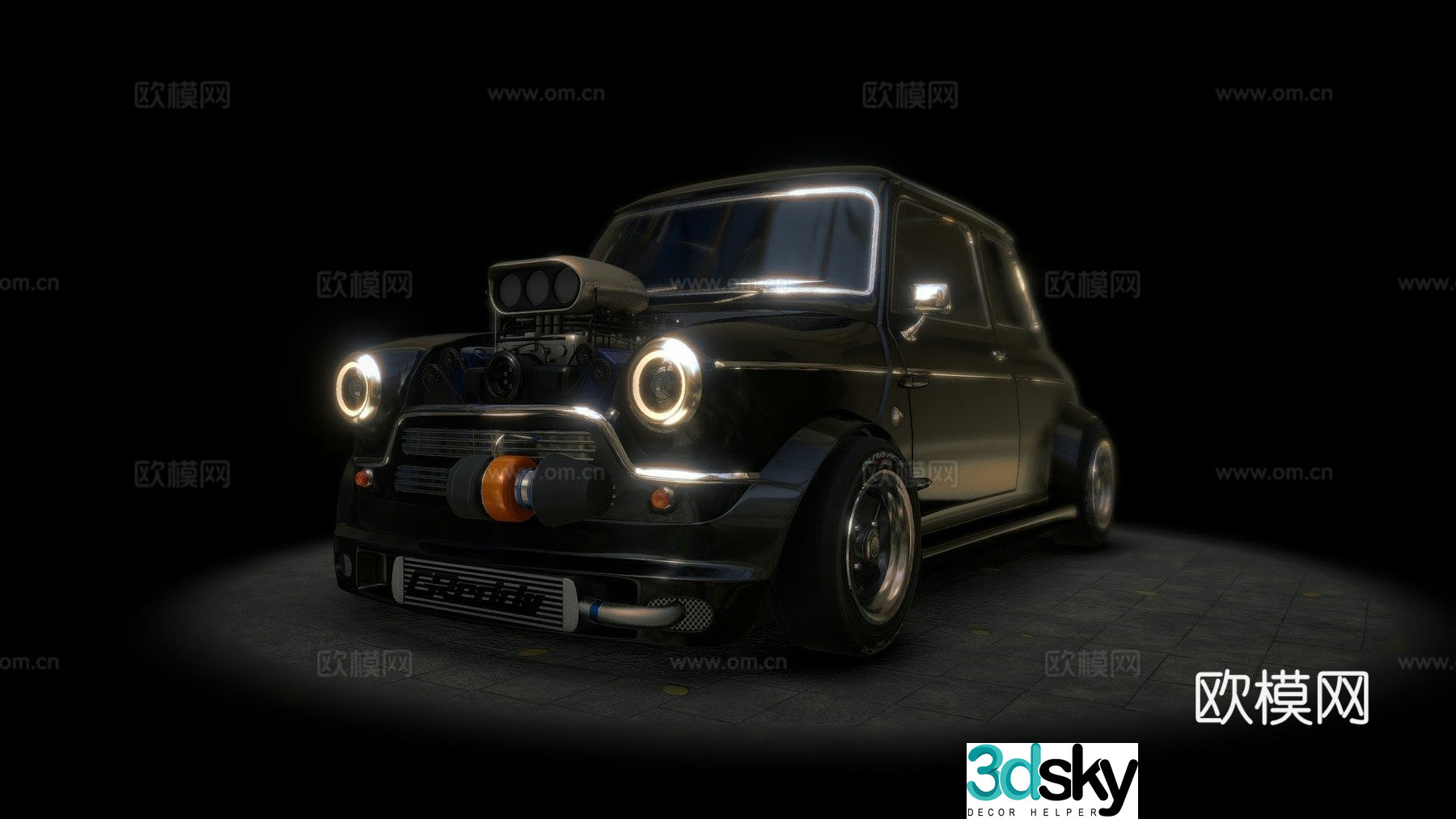 mini cooper car sedan 3d model