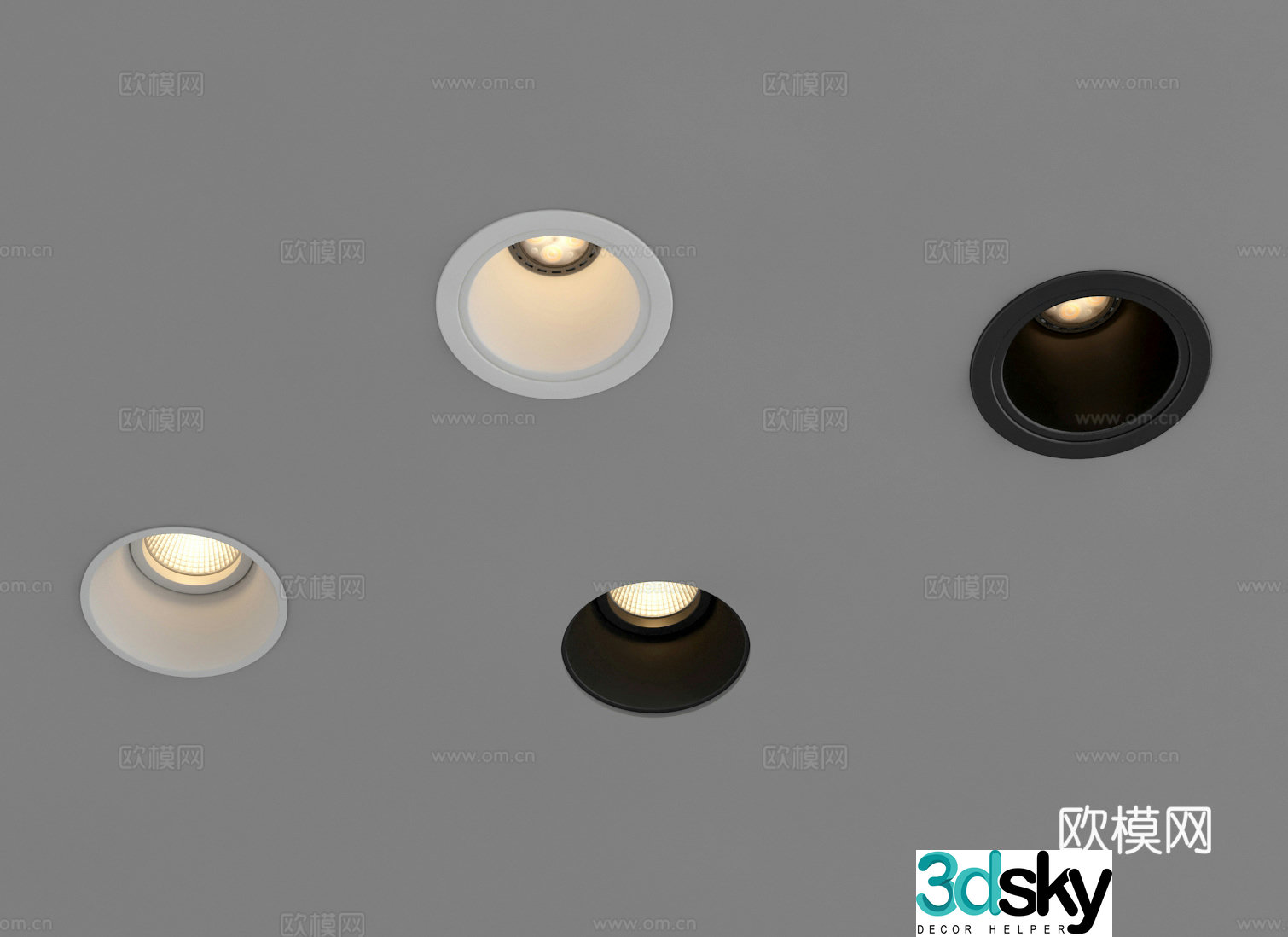 Surface mounted downlight spotlight magnetic light 3D model