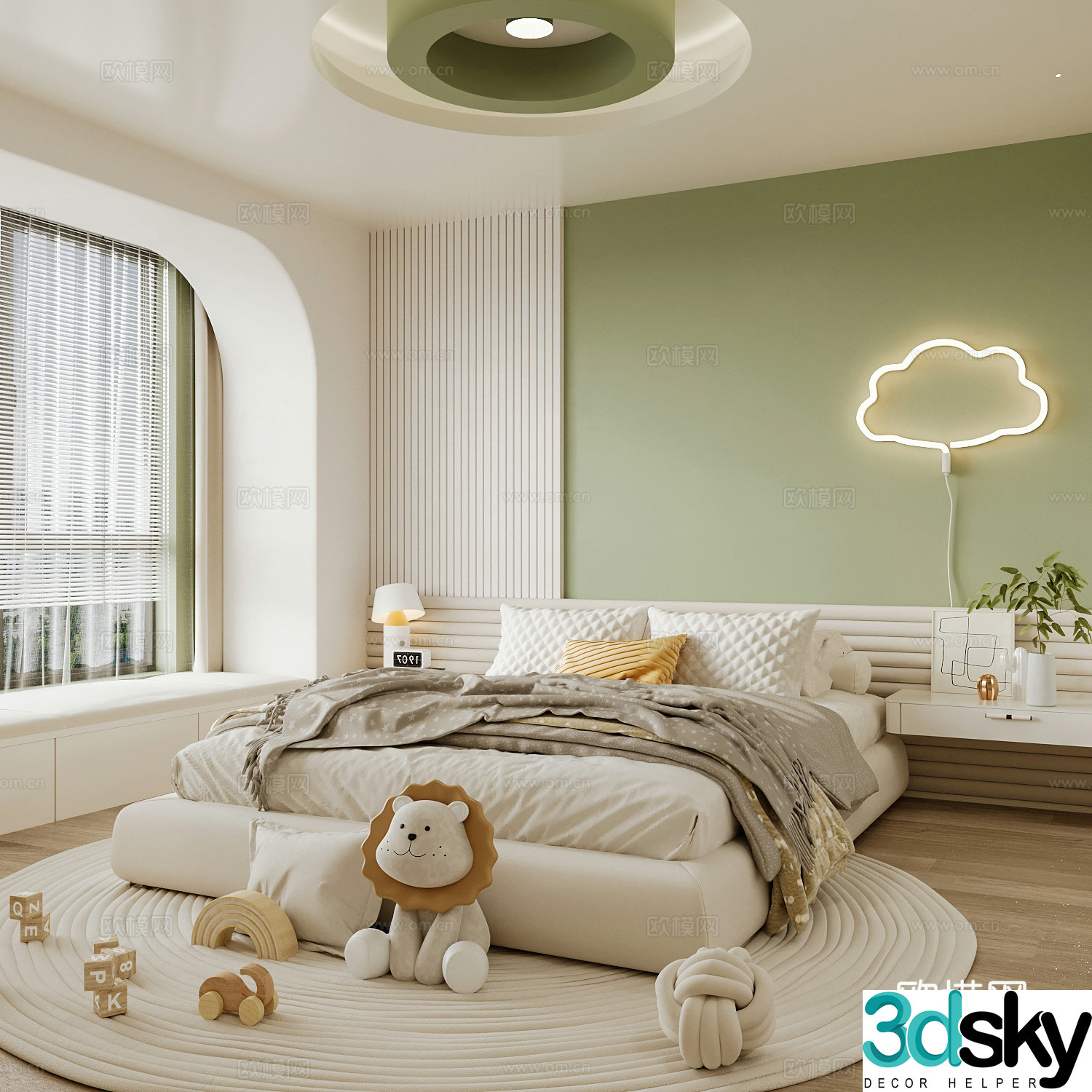Cream style bedroom master bedroom 3d model