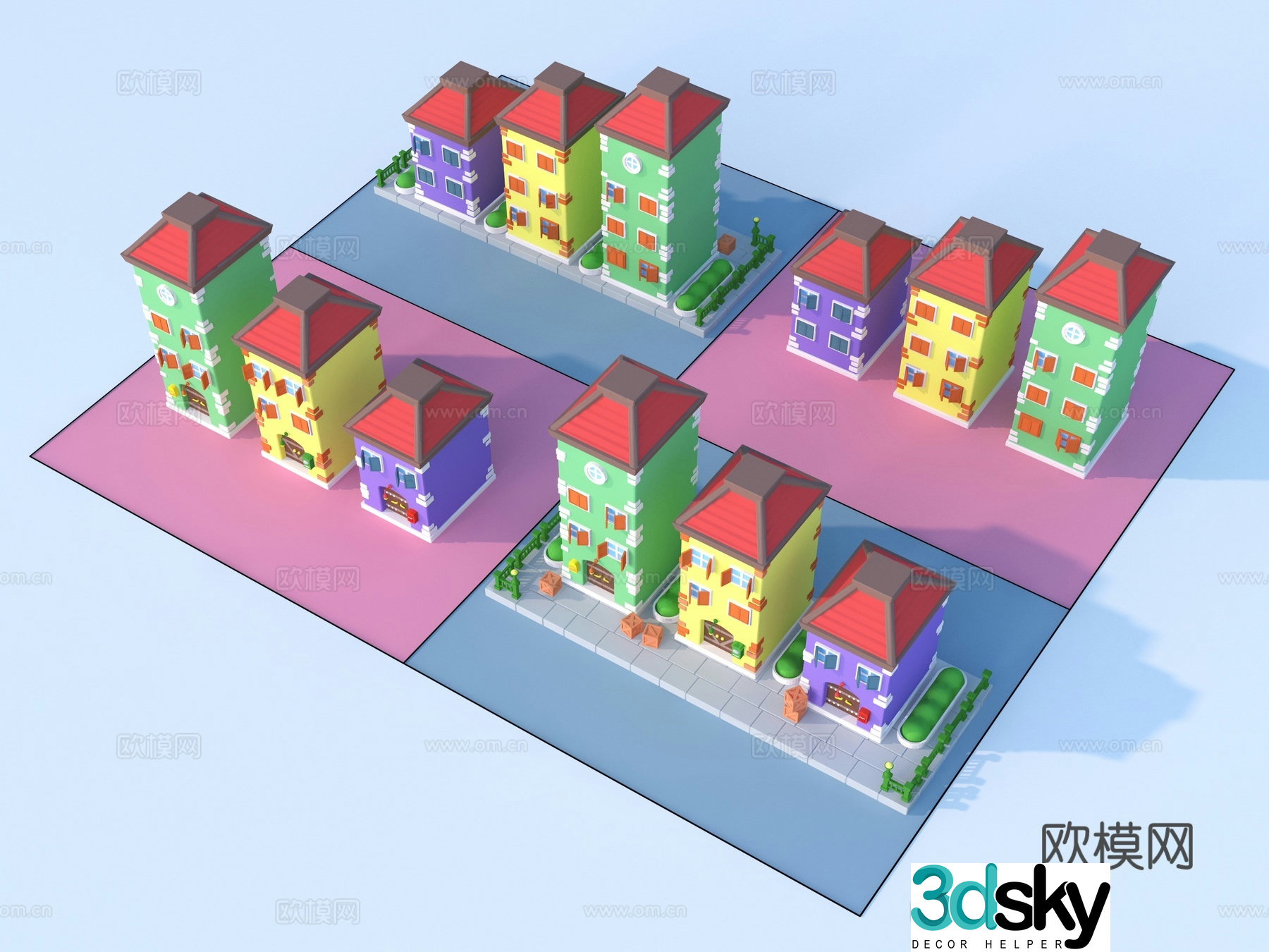 Cartoon toy building sketch 3D model