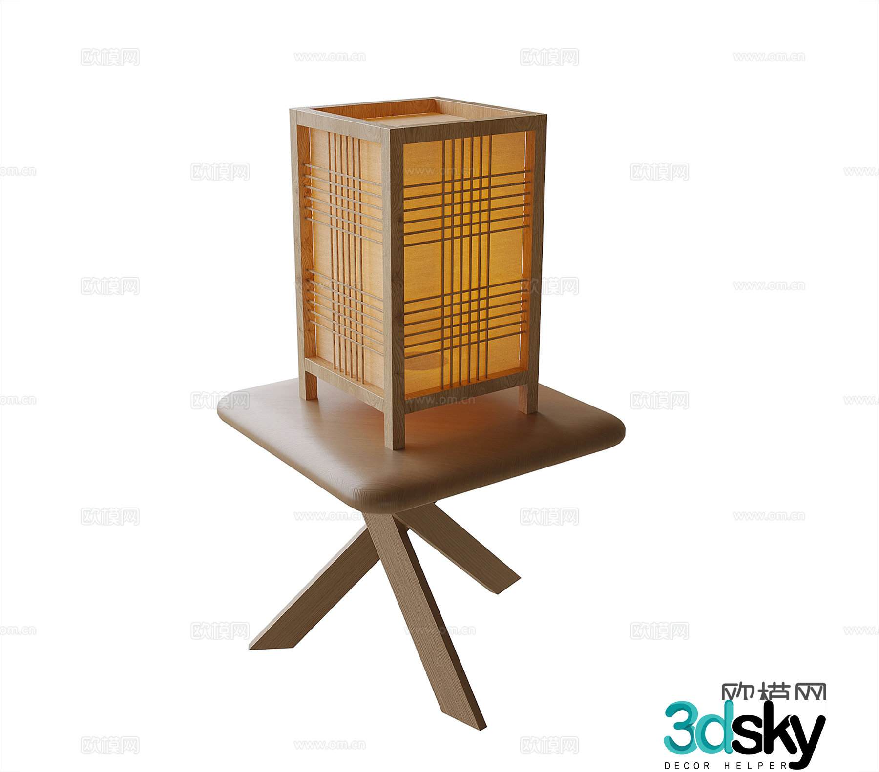 Japanese table lamp bedside table lamp 3d model