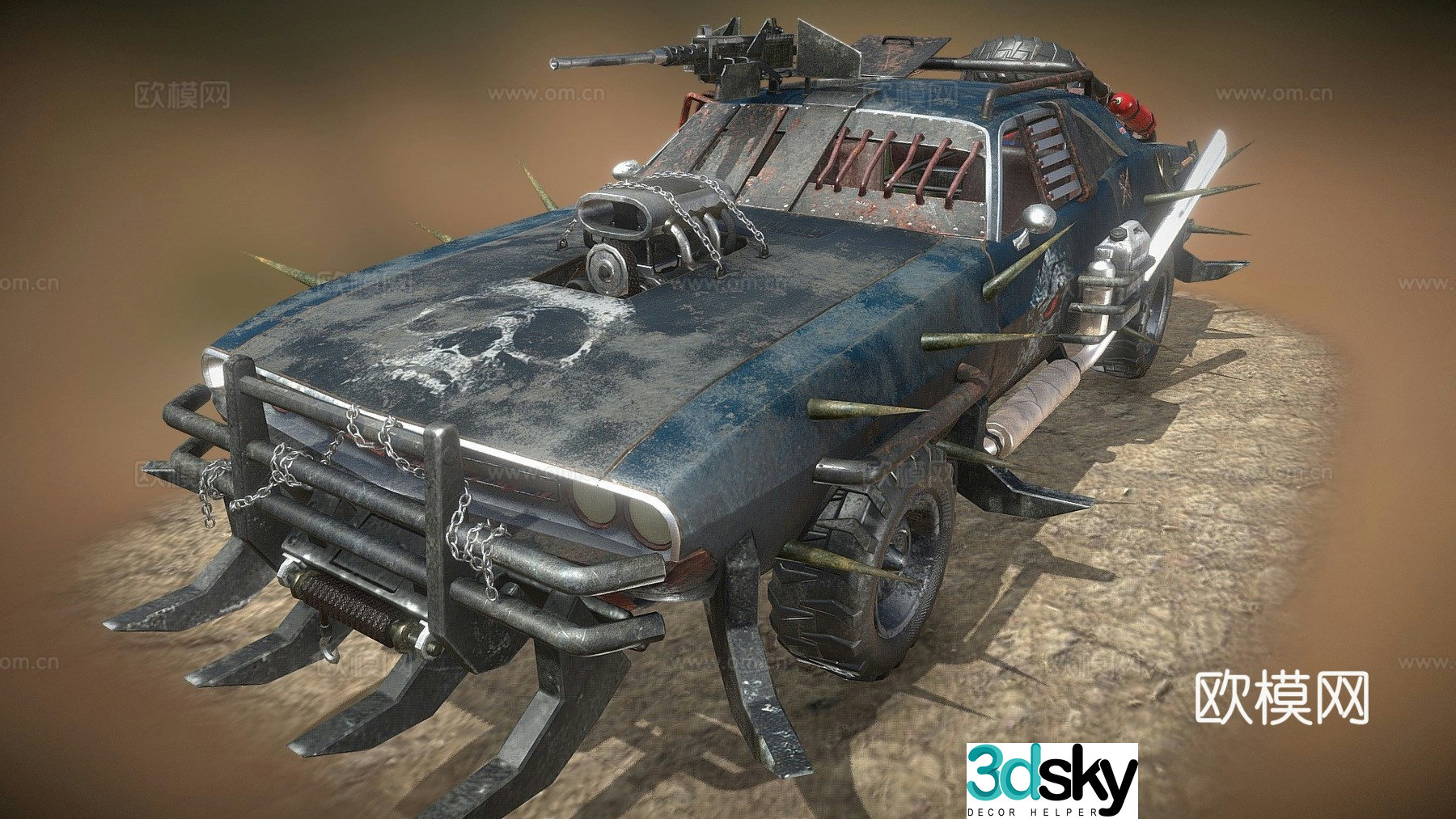 Modified car motor vehicle 3d model