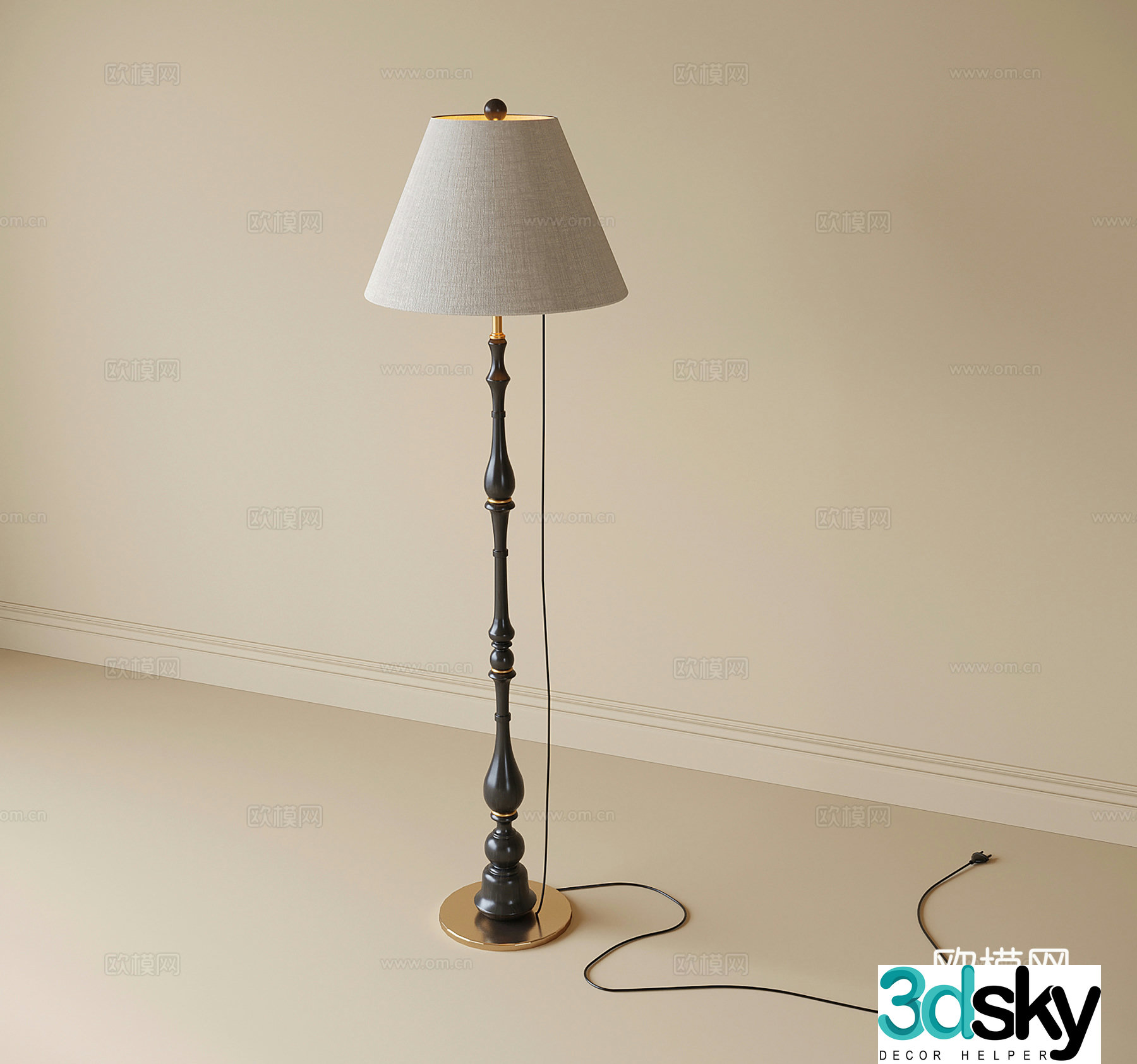 French floor lamp 3d model