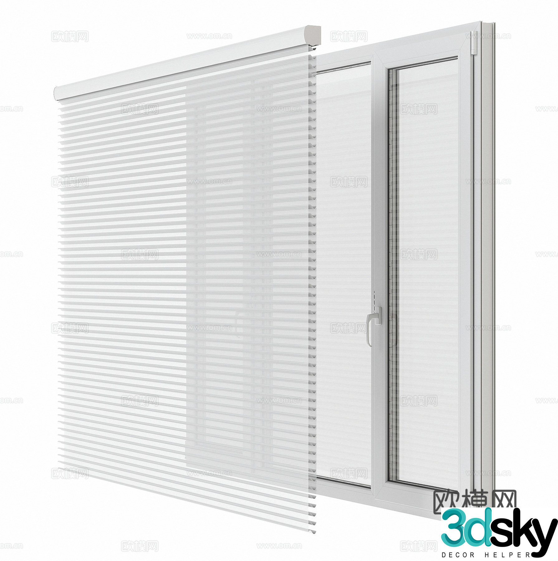 modern curtains venetian blinds 3d model