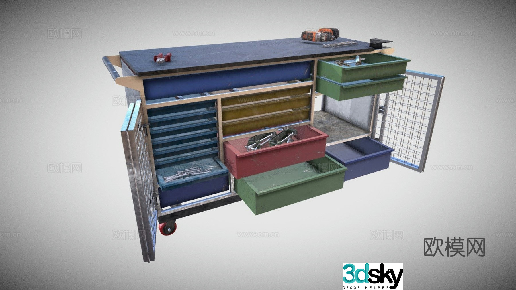 Mechanical cabinet props 3d model