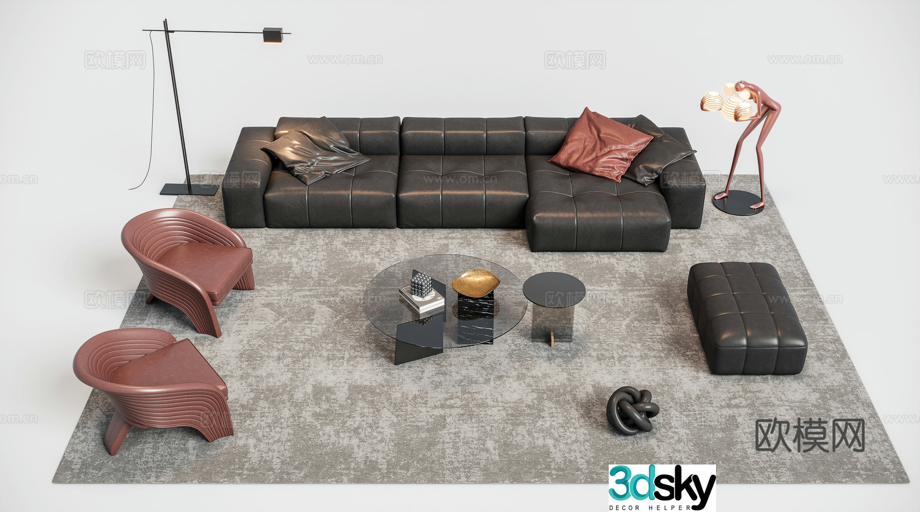 Modern modular sofa corner sofa 3d model