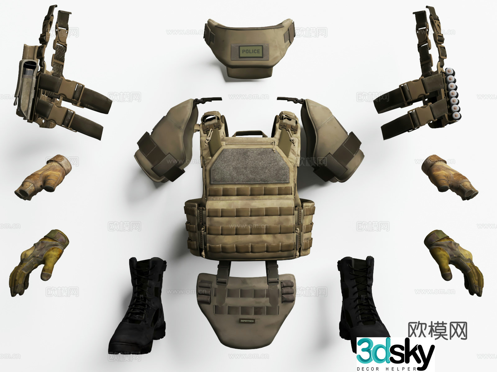 Ordnance equipment swat equipment SWAT clothing tactical vest bulletproof vest 3d model