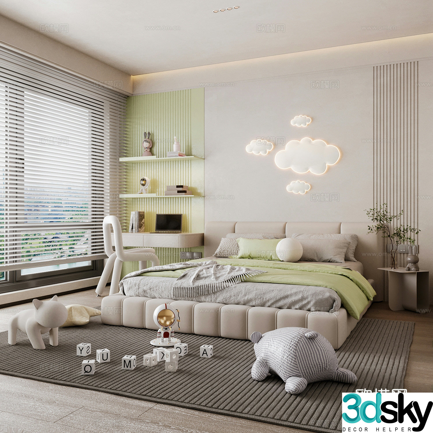 Modern children’s room boy’s room girl’s room 3d model