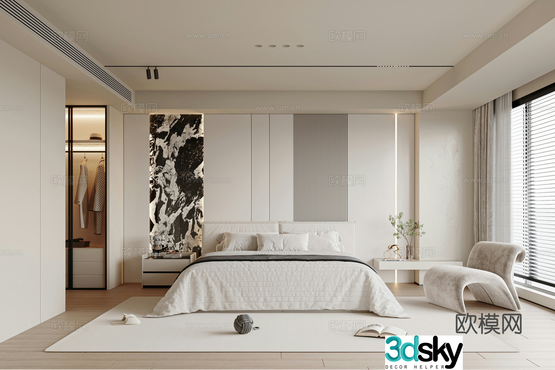 Modern bedroom master bedroom 3d model