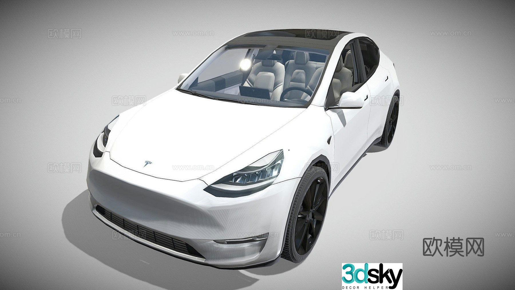 Tesla car sedan 3d model