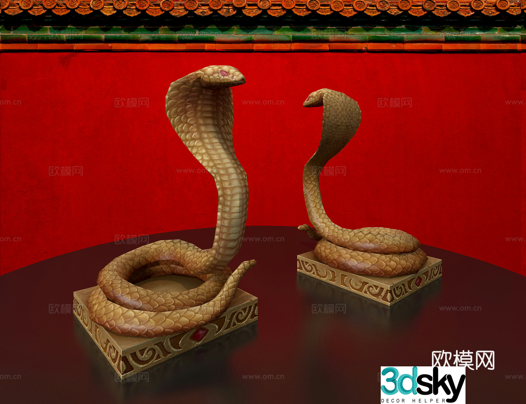Python sculpture cobra ornament 3d model