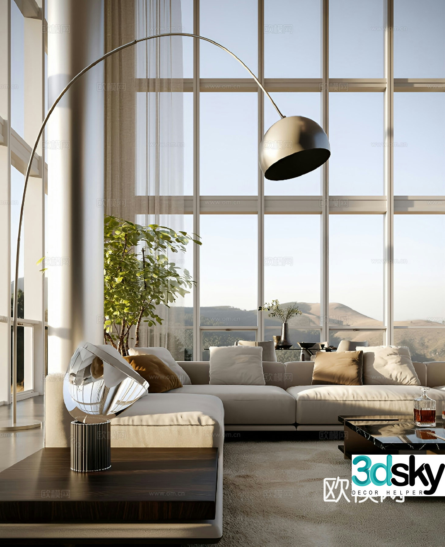 Modern sectional sofa 3d model