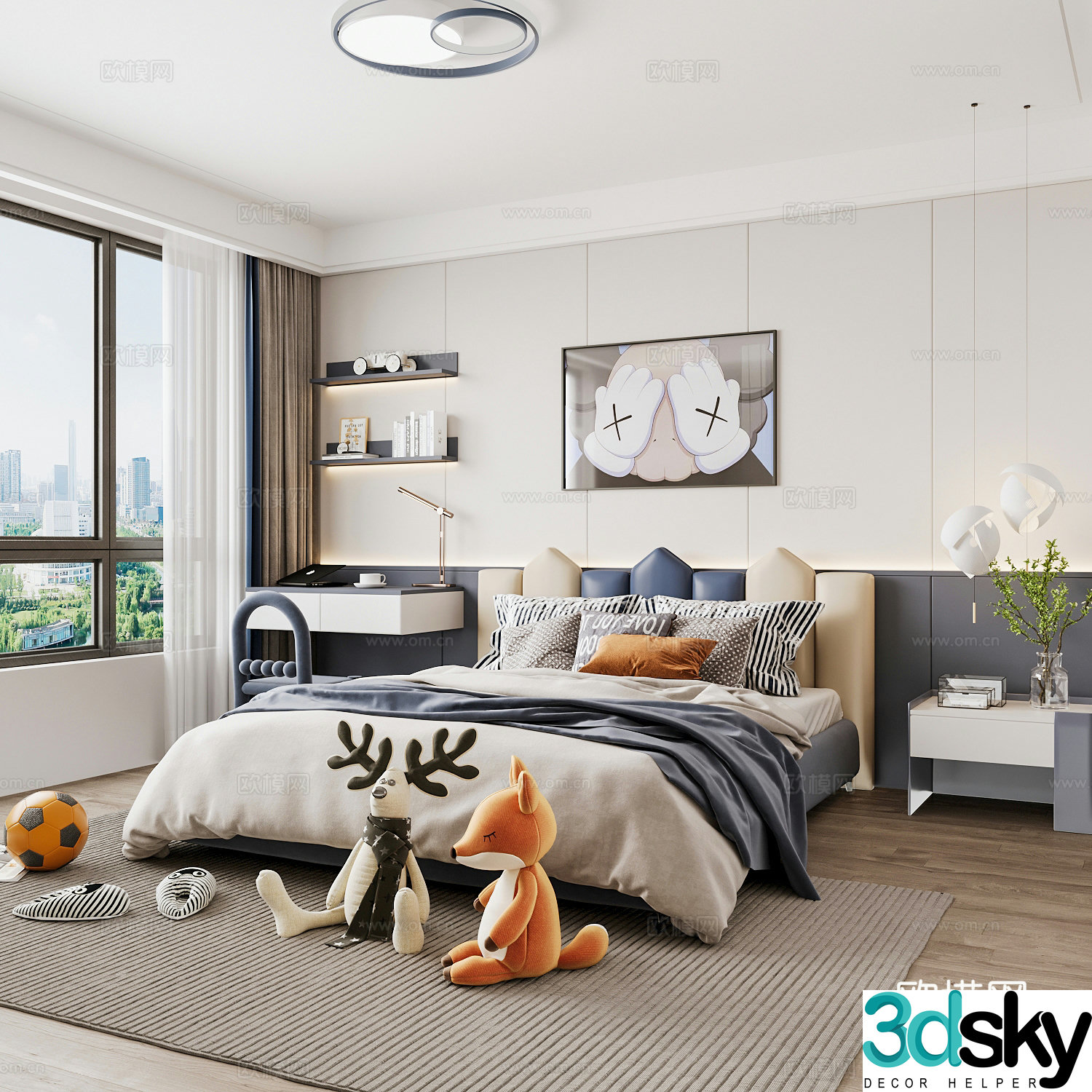 Modern children’s room boy’s room 3d model