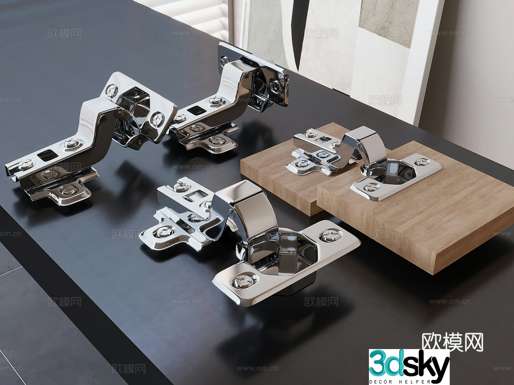 Hardware hinge hinge cabinet door hinge 3d model