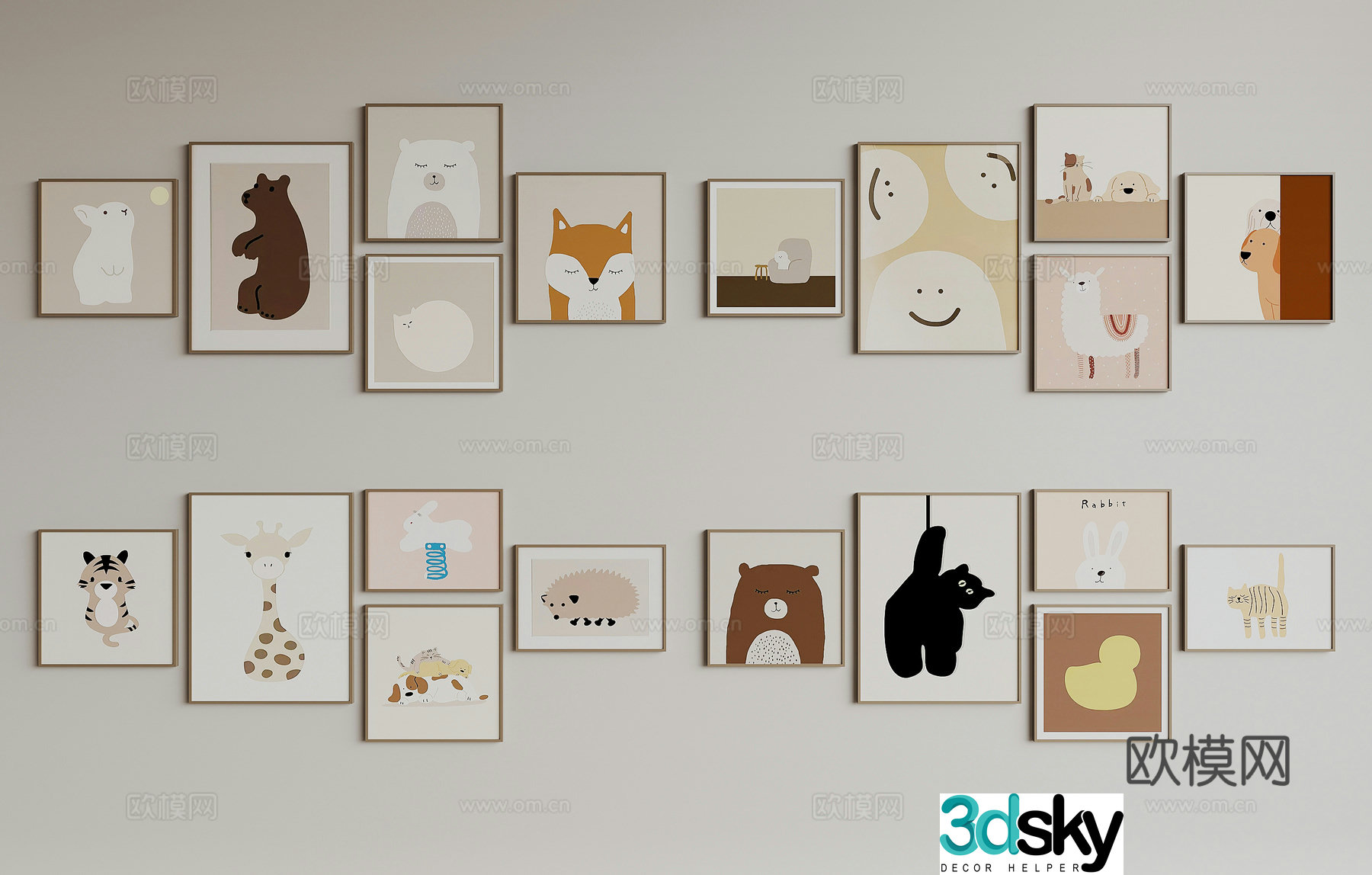 Modern children’s hanging painting decorative painting 3D model