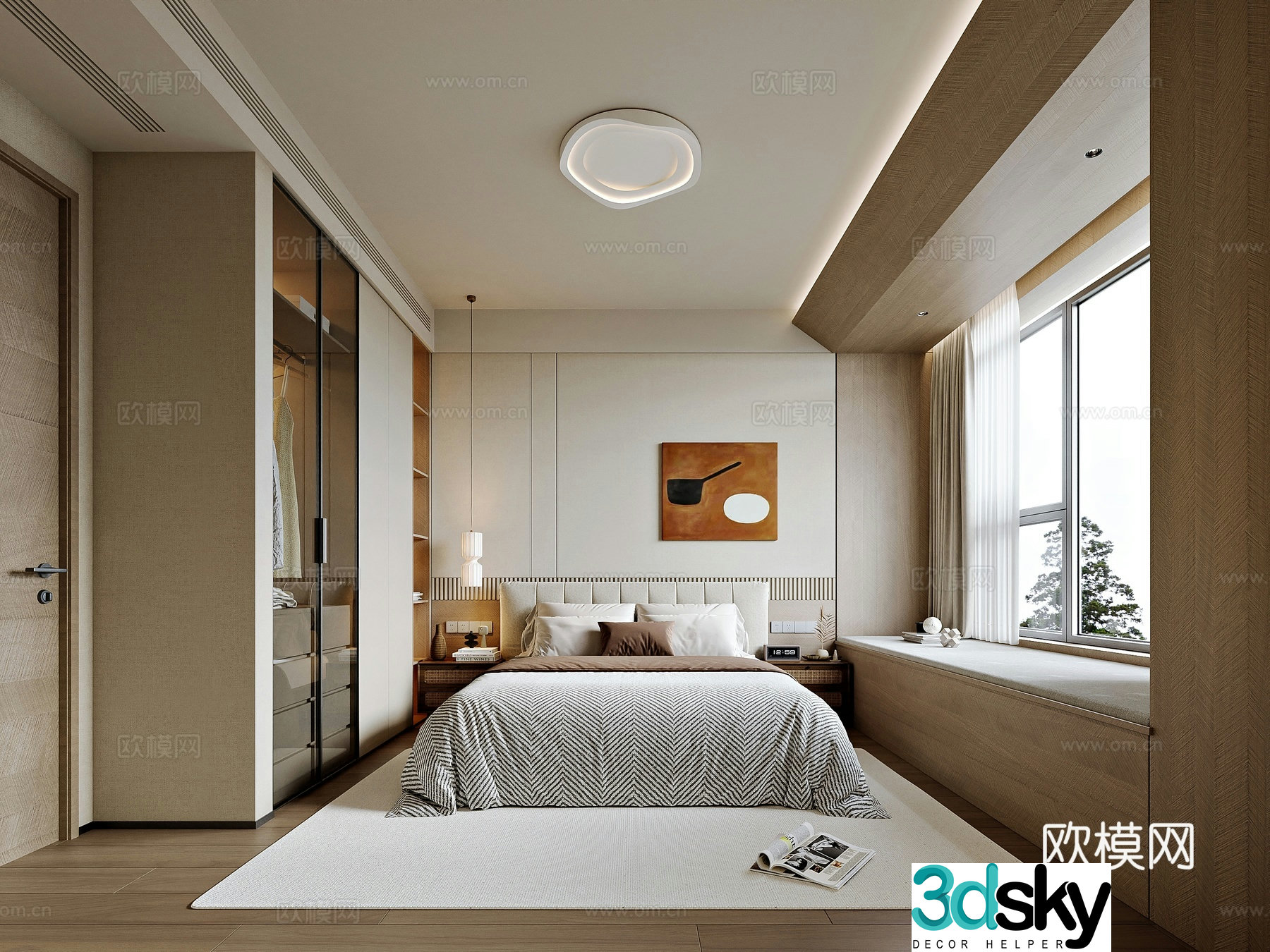 Modern bedroom master bedroom 3d model