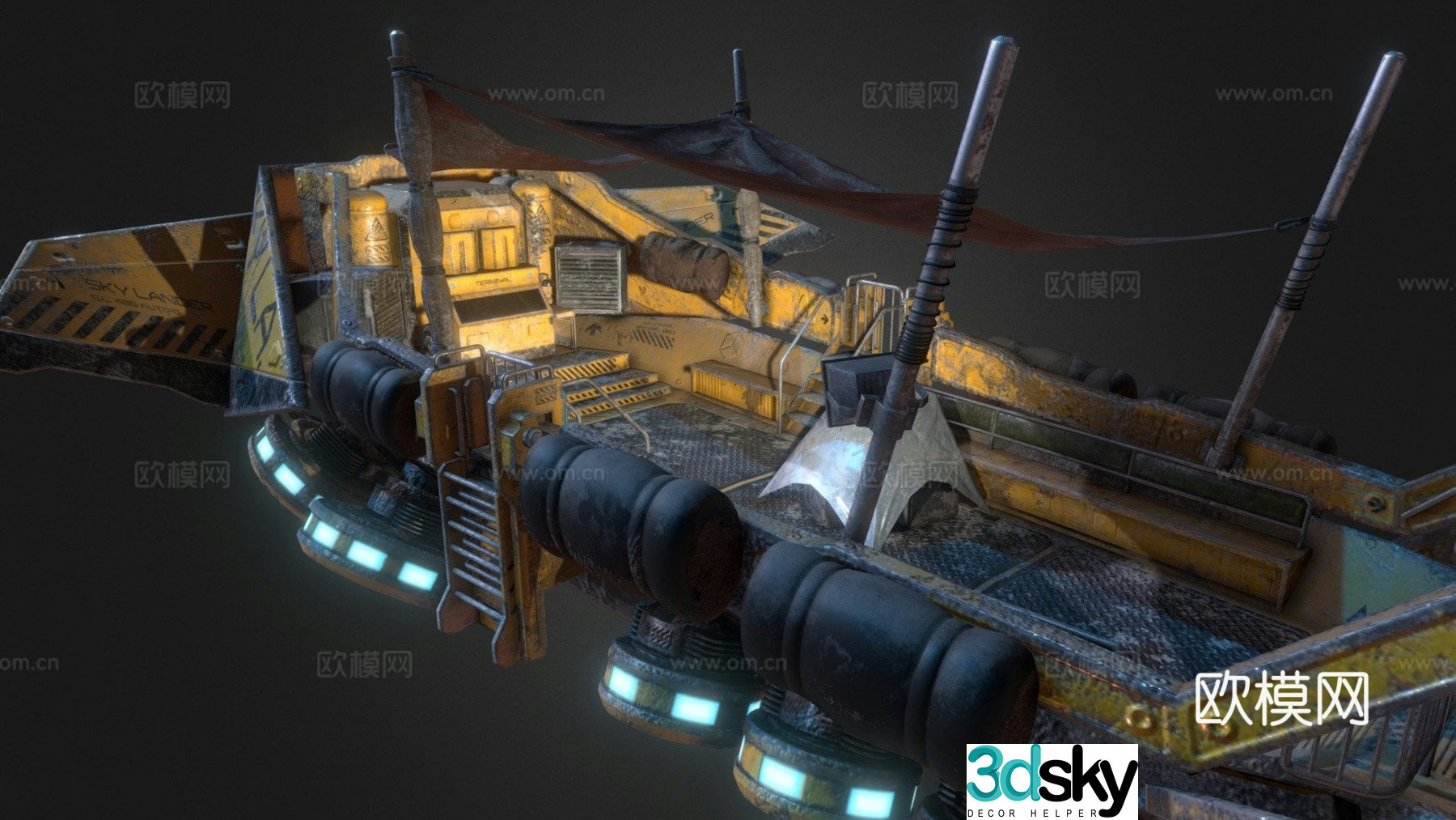 Cyberpunk ship 3d model