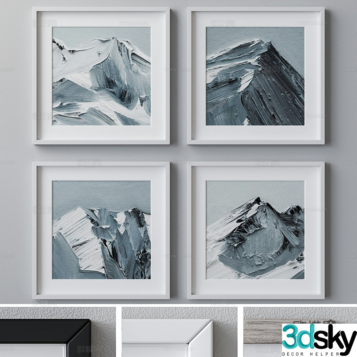 Oil painting texture painting decorative painting 3d model