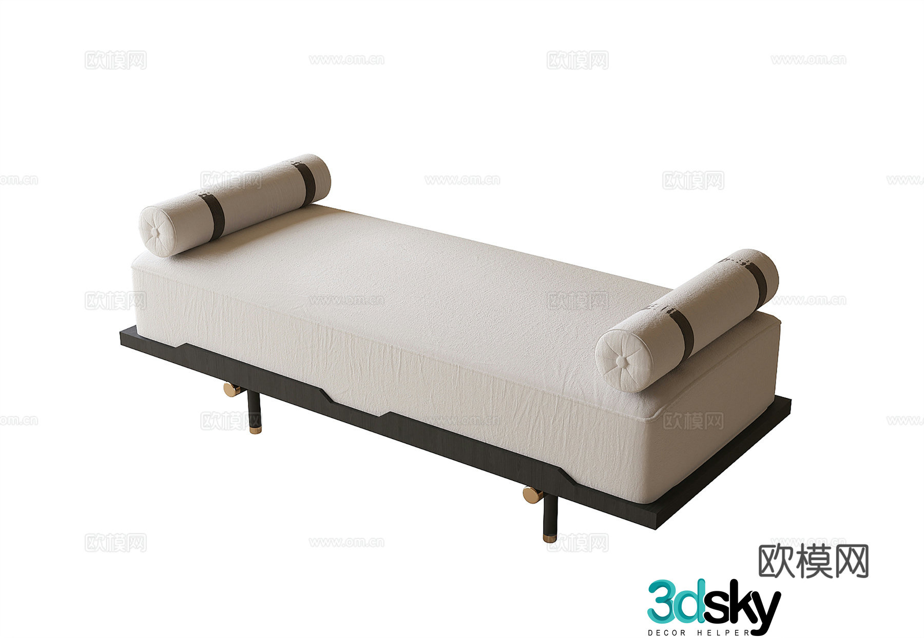 New Chinese footrest bedside stool 3D model