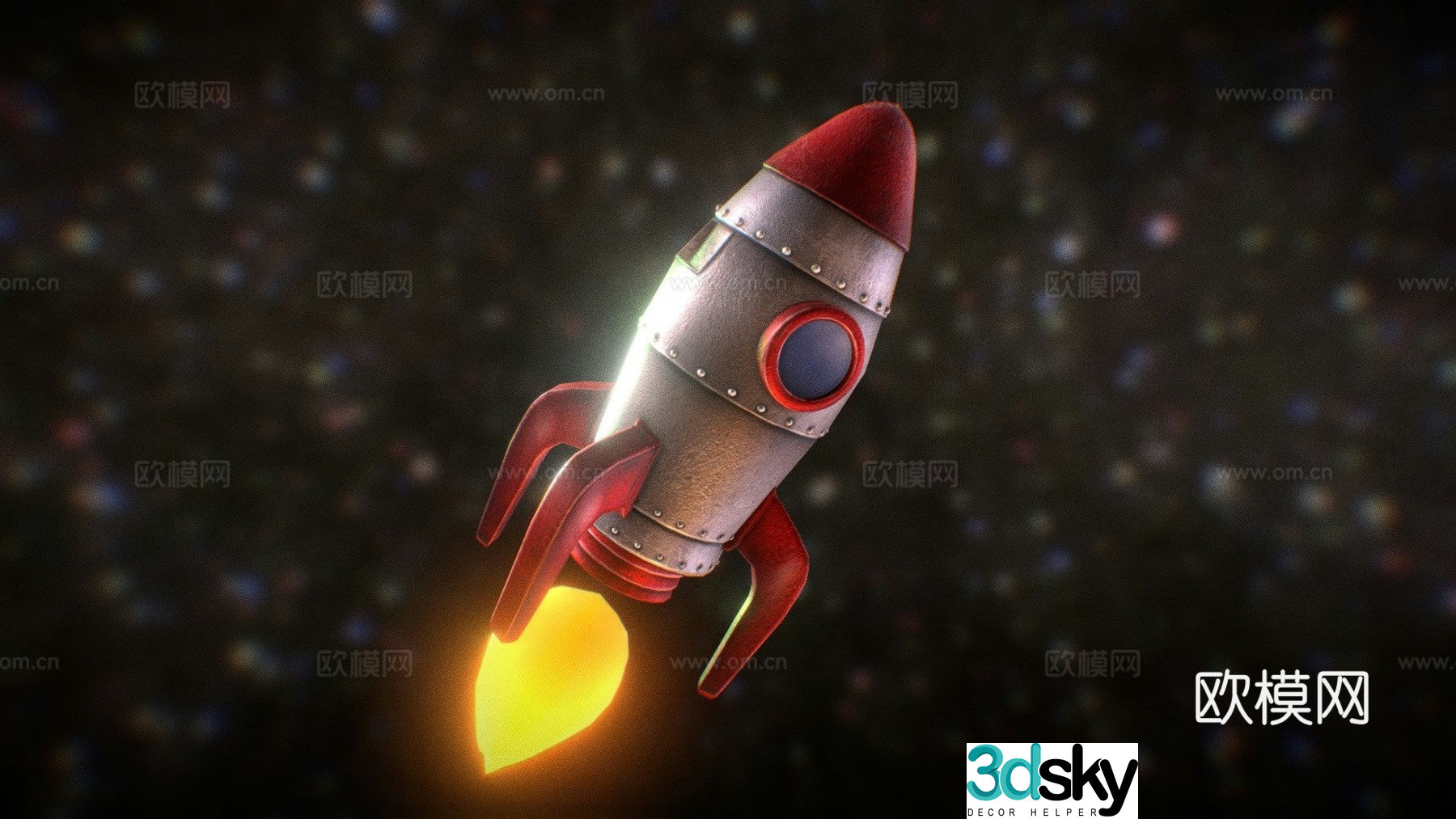 space rocket missile 3d model