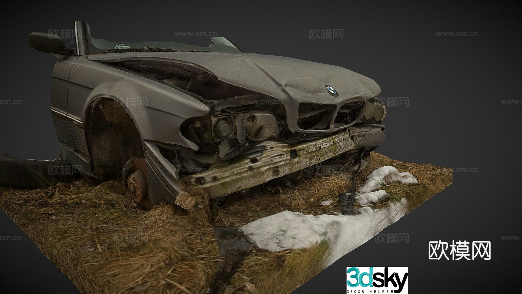 BMW car scrap car 3d model