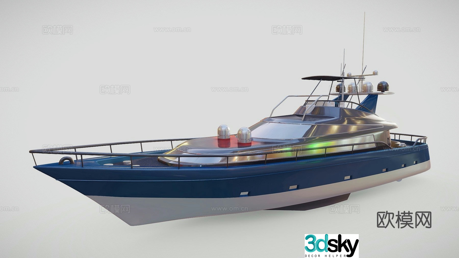 yacht ship speedboat 3d model