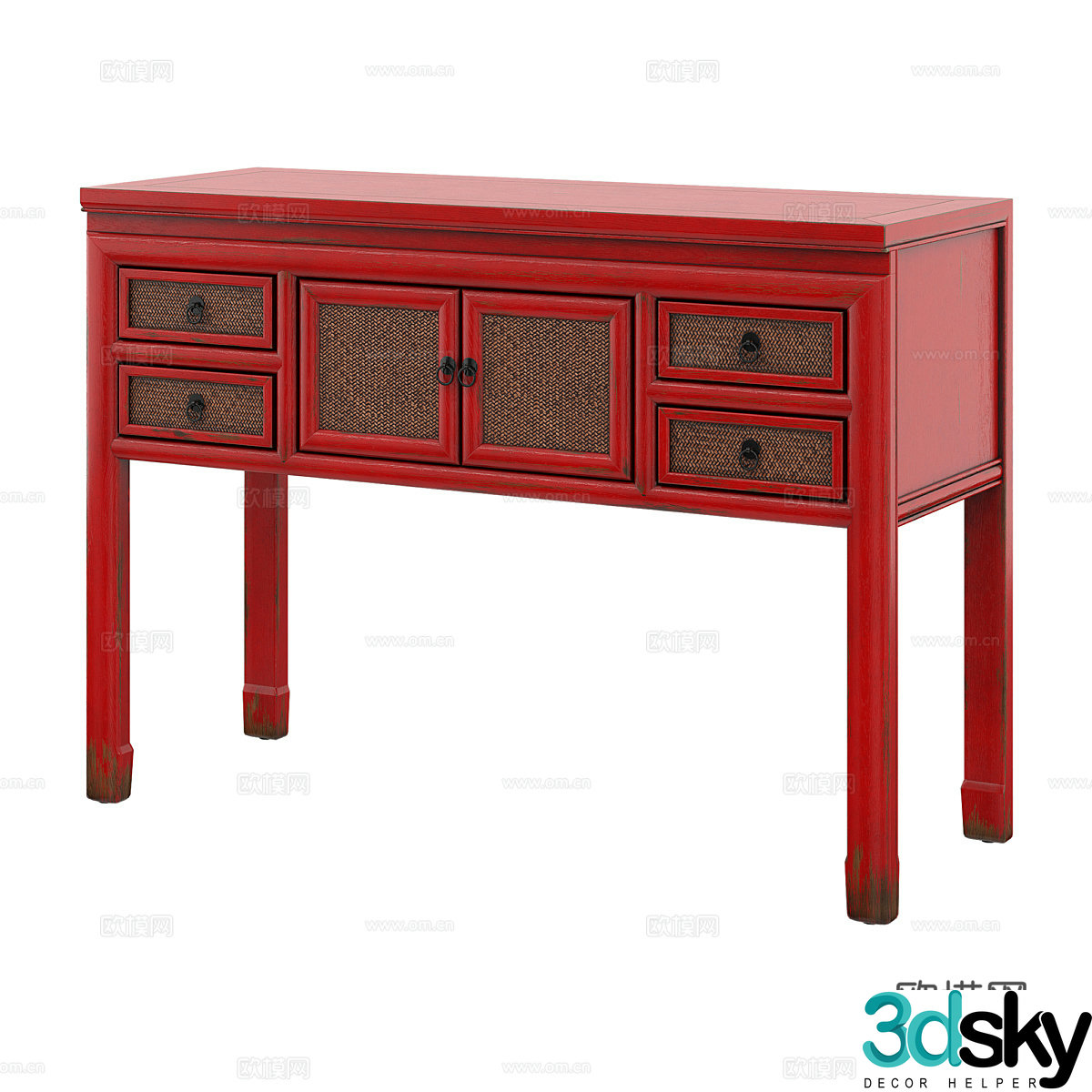 New Chinese style entrance cabinet 3D model