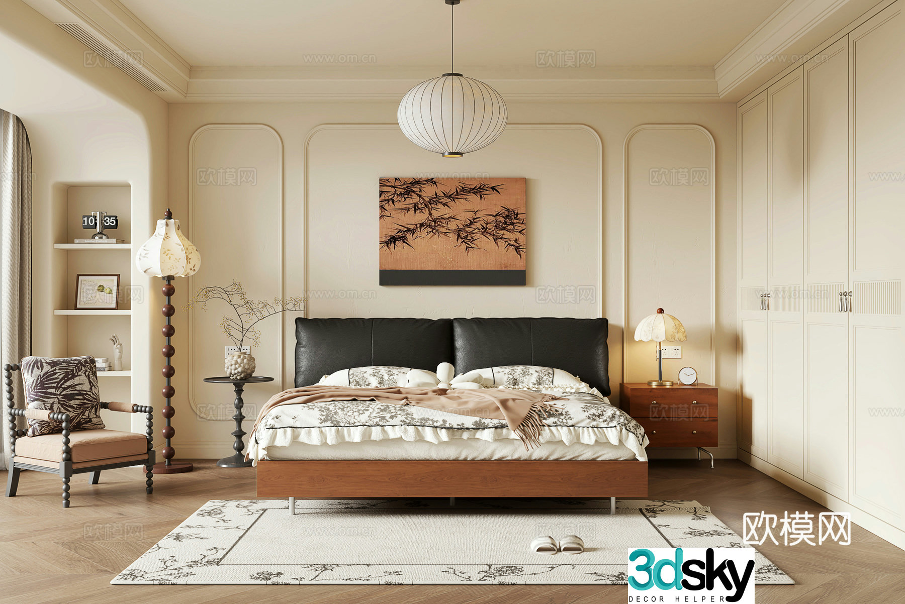 Medieval style bedroom master bedroom 3d model