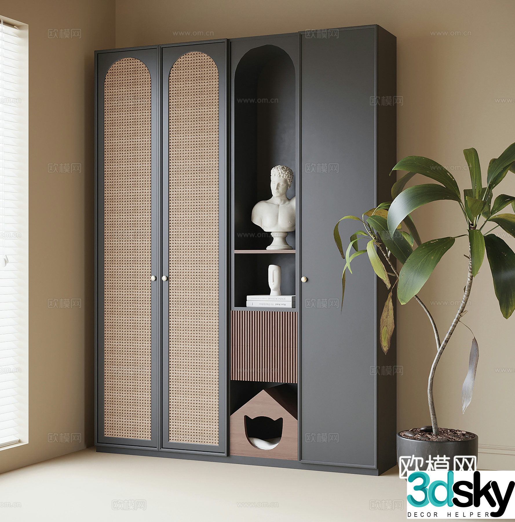 French decorative cabinet 3d model