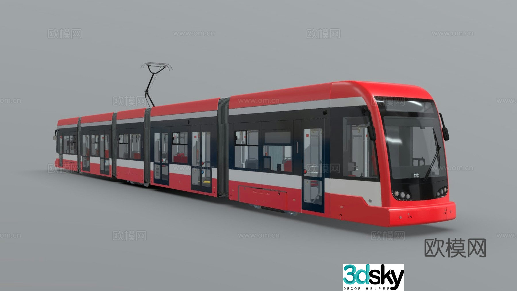 bus bus tram 3d model